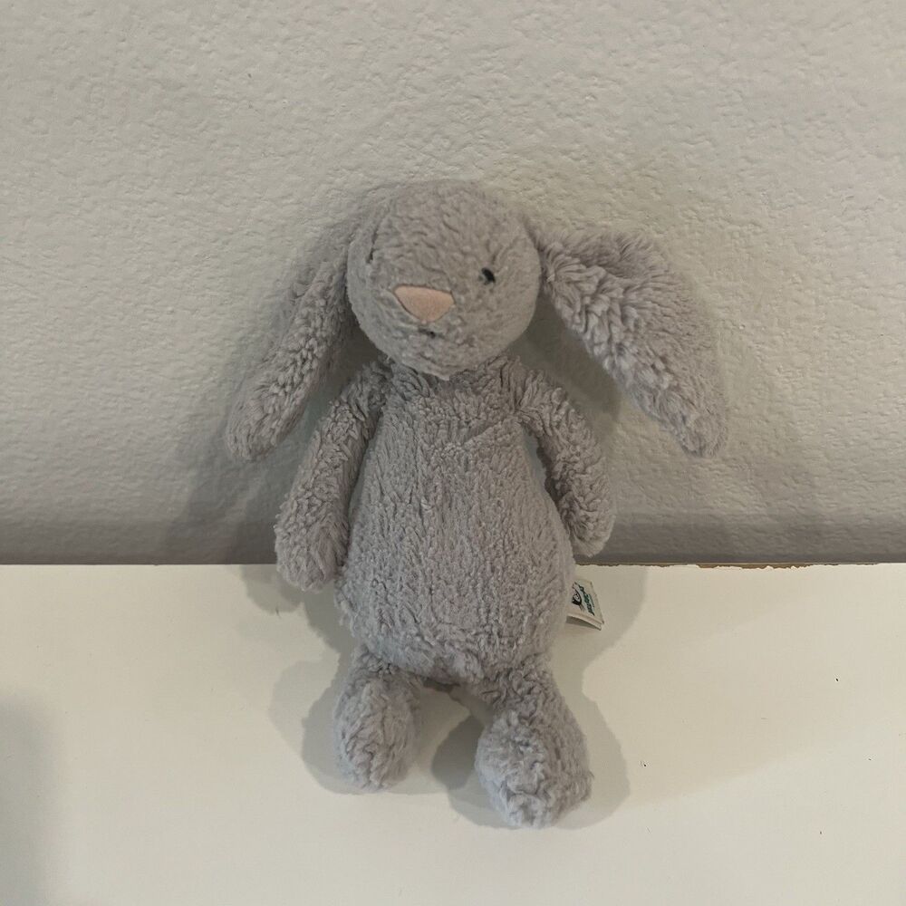 Jellycat Bashful Bunny Gray Plush Doll Medium London Lovey Soft Toy